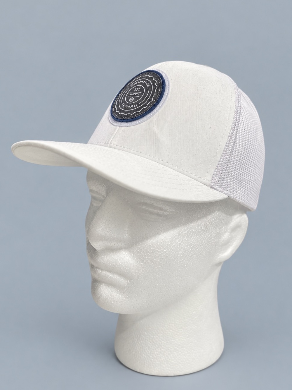 Travis Mathew 110 Flexfit The Patch Snapback Hat White Mesh Trucker Golf Cap OS